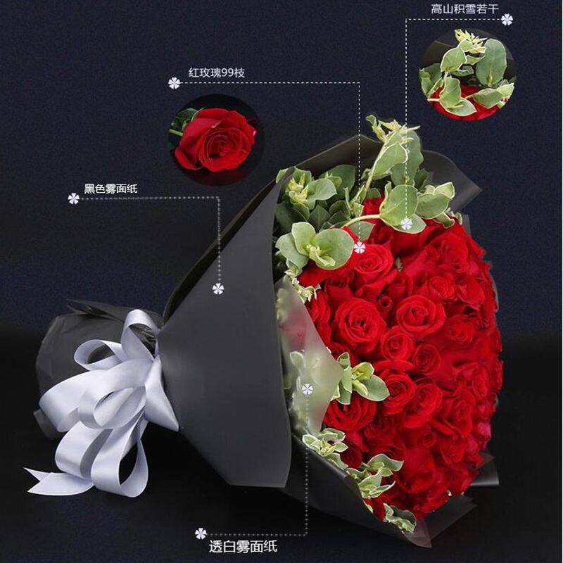 玻璃纸包花雾面纸20张