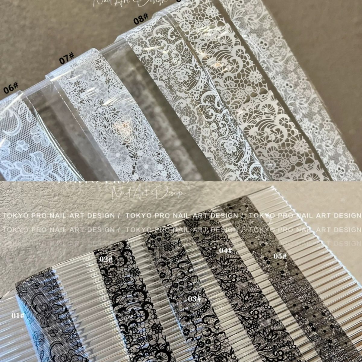 转印纸美甲高品质黑白蕾图片