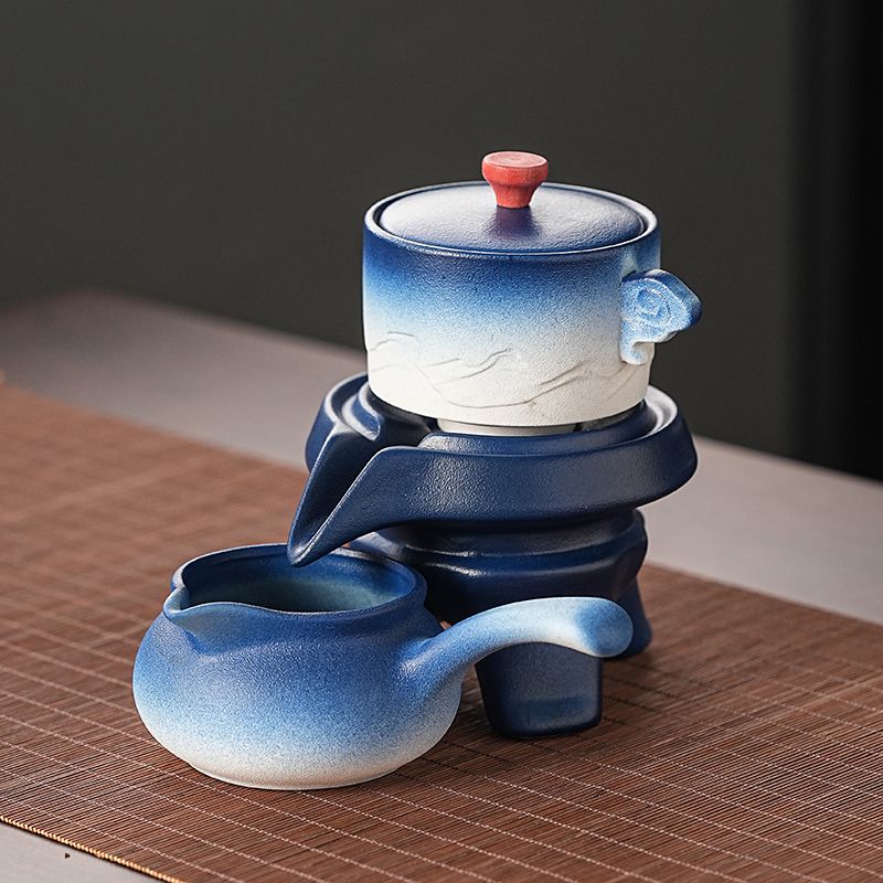 年轻人高端茶具粗陶蓝白