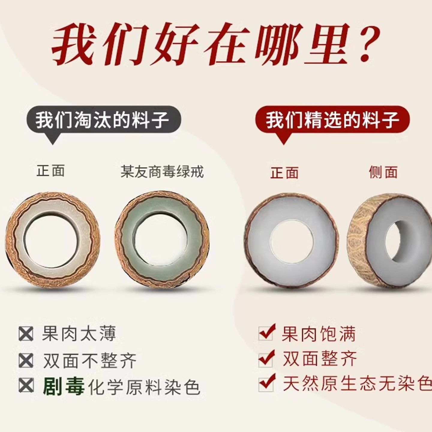 菩提戒指自己打磨天然白