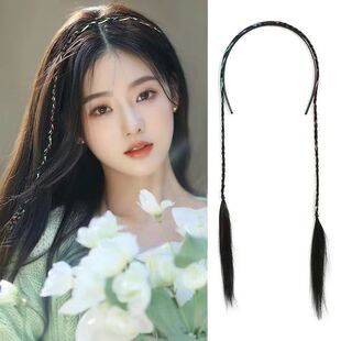 发旅头箍显脸小发箍麻花辫头箍辫子网红彩虹绳脏辫民族风头饰发带