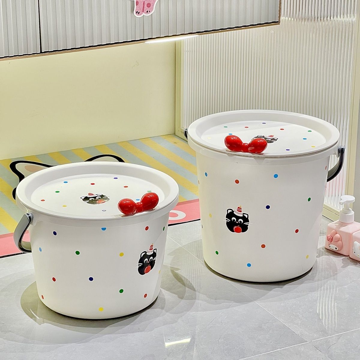 洗澡拎桶家用儿童大宿小舍学生洗澡桶盆水桶套装宿舍洗漱三件套脸