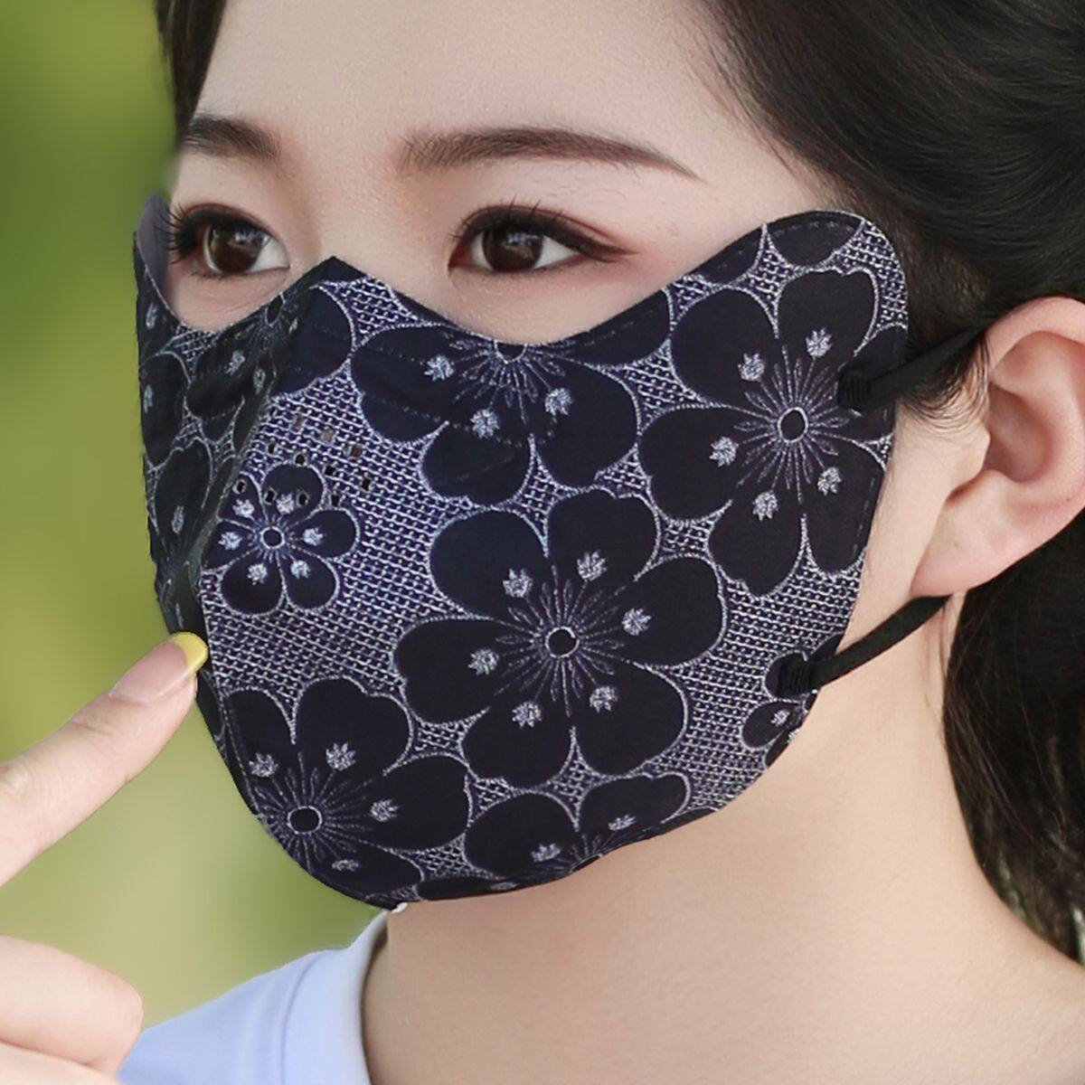 超轻薄防晒口罩日系花卉防晒口罩春夏女薄款透气舒适3D立体防蹭妆