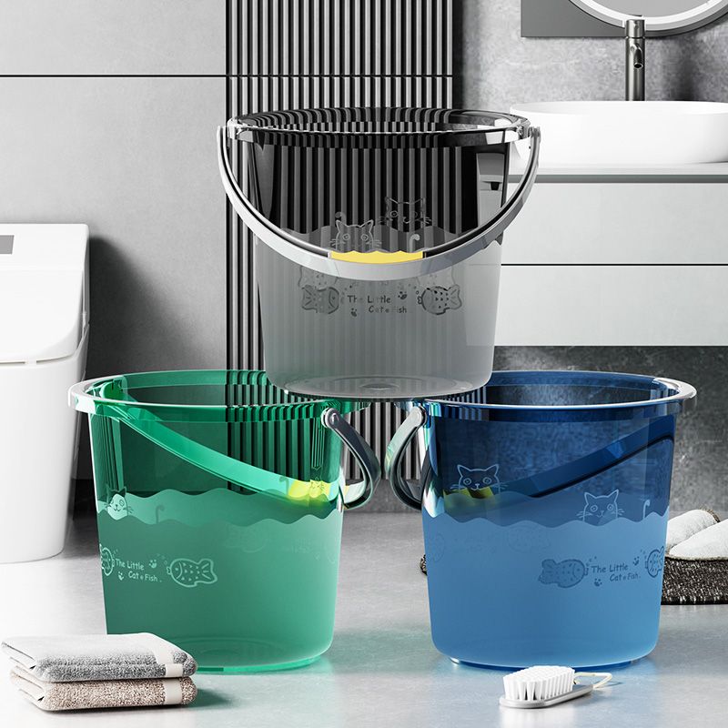 洗澡拎桶水桶塑料桶透明加厚家用储水桶学生宿舍卫生间手提洗澡桶