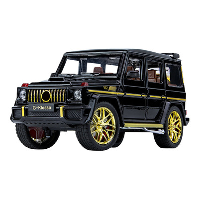 车致24032泡沫盒G63越野车1/24仿真儿童声光回力合金车模型玩具