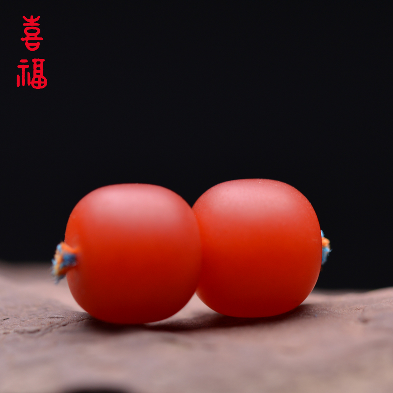 保山南红玛瑙柿子红老型桶珠文玩手串金刚星月菩提佛珠配珠
