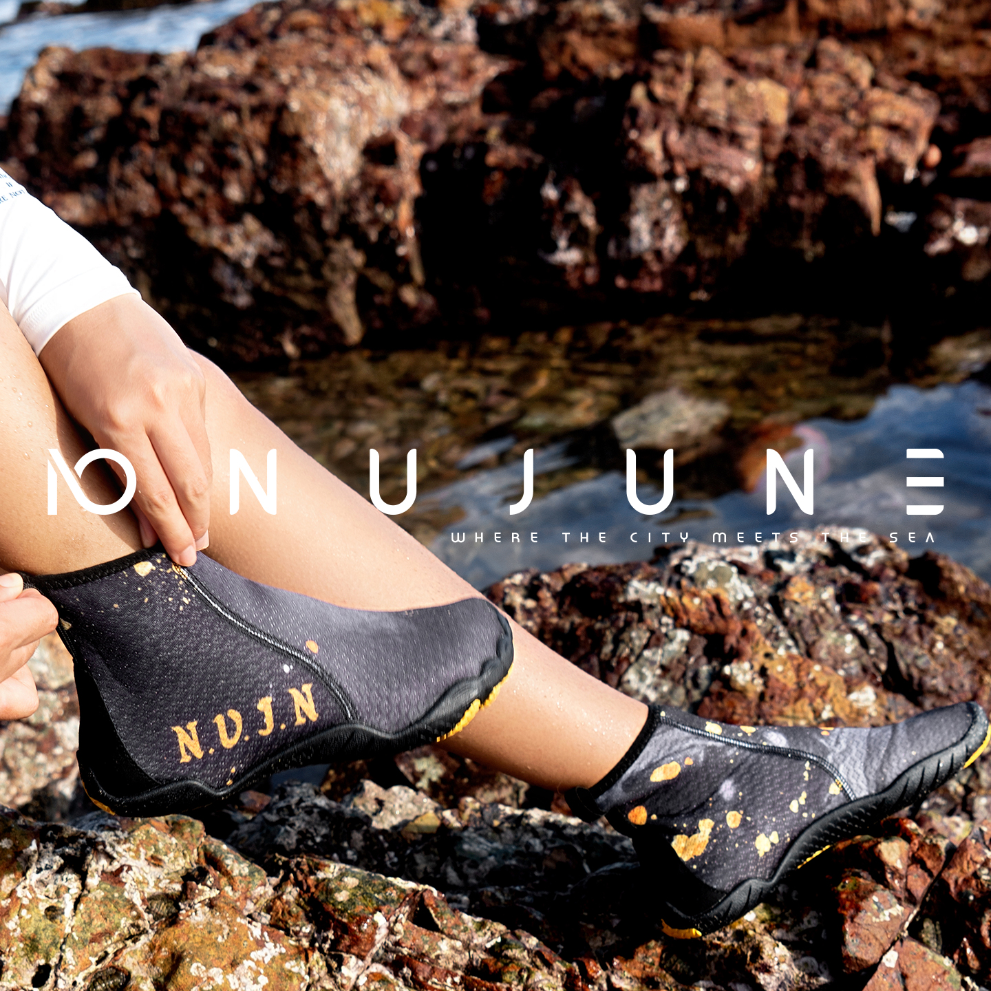 NuJune沙滩袜成人速干涉水鞋软底