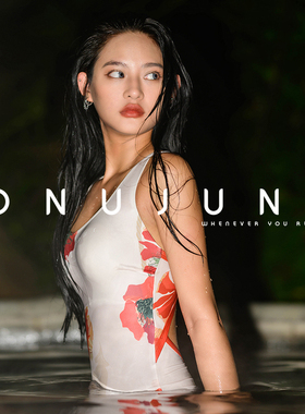 NuJune泳衣女连体温泉潜水露背高级游泳馆专用带胸垫ins风仙女范