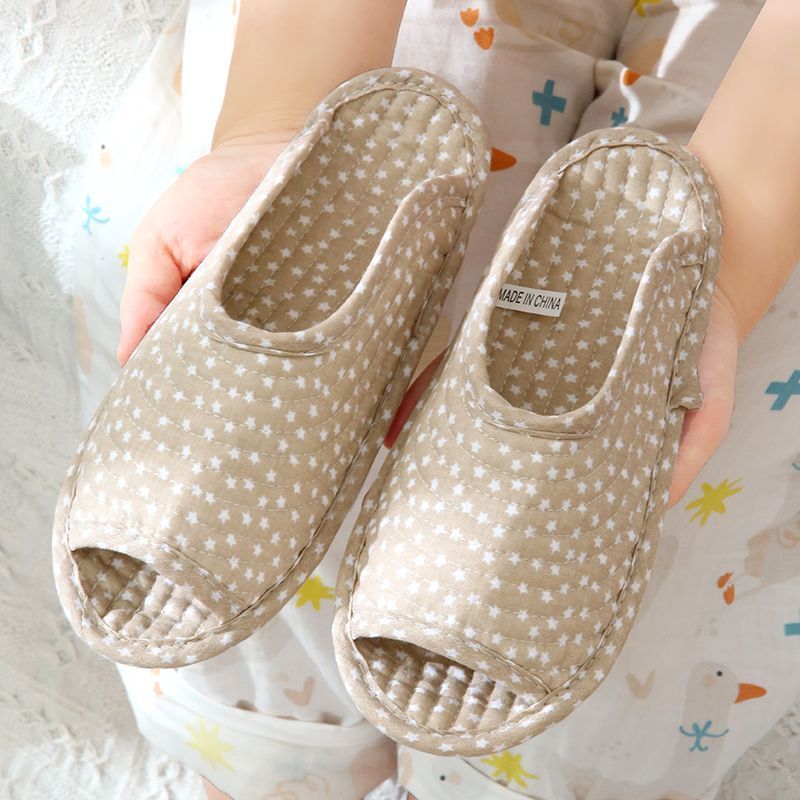 木地板专用静音拖鞋家居布艺拖鞋软布底静音防滑室内爬爬垫女式拖