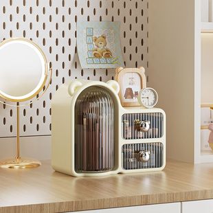 面膜专用收纳盒桌面轻奢化妆品收纳盒旋转式梳妆台口红面膜眉笔化