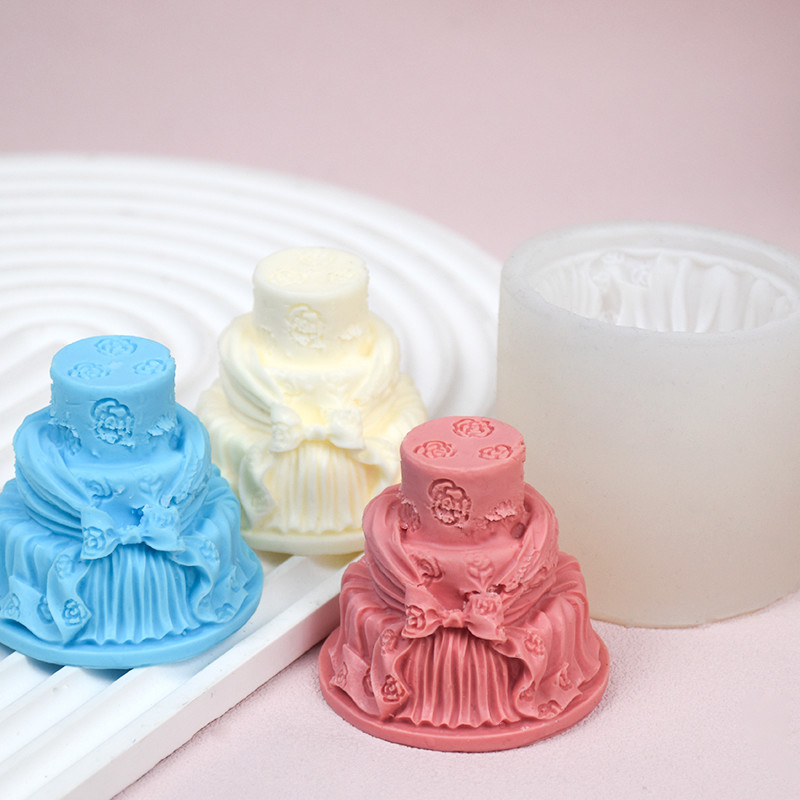 筹凯 创意蝴蝶结蛋糕香薰蜡烛硅胶模具DIY翻糖巧克力蛋糕烘焙模