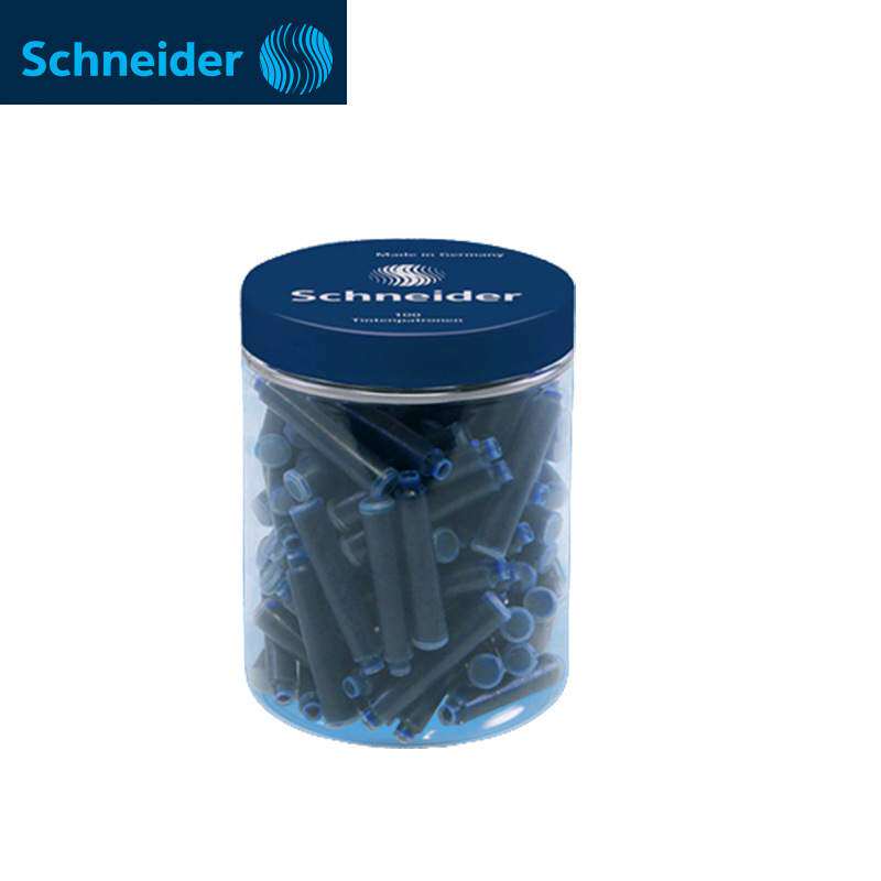 Schneider施耐德黑色/蓝黑色蓝色墨胆钢笔墨水100支装)