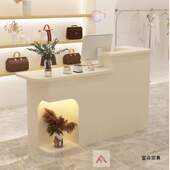 简约现代美容院前台桌接待台收银台柜台服装 店铺小型吧台桌 店女装
