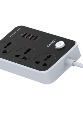 LDNIO力德诺SC3412拖线板3位通用插孔插排1个Type-c+3口USB快充头