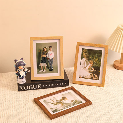 创意手工木质相框摆台6寸7寸8寸a4相框摆台挂墙相框客厅装饰