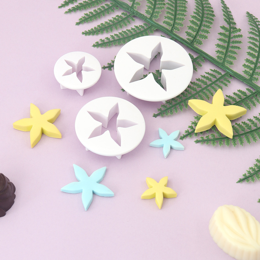 五瓣花花萼切模仿真蛋糕饼干翻糖工具diy家用烘焙模具