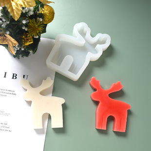 筹凯 圣诞小鹿香薰蜡烛硅胶模具DIY伴手礼可爱小鹿滴胶磨具现货