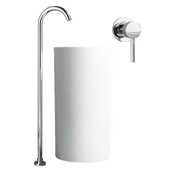 创意极简浴缸立柱盆冷热混水阀浴缸边水龙头 入墙式 全铜落地式 暗装