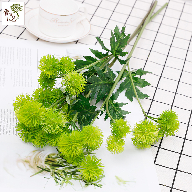 新款仿真3头蒲公英 婚庆道具塑料花摆放家居摄影 装饰仿真蒲公英