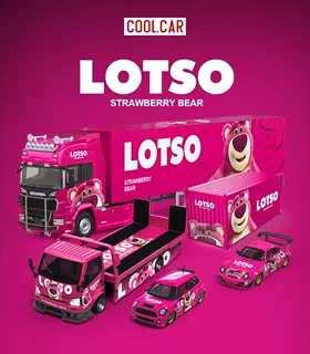 壹号站台|CC1:64  保时捷 964 草莓熊 仿真合金汽车模型 摆件