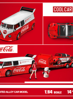 壹号站台|CC1:64 大众T1面包车 甲壳虫 可口可乐仿真合金汽车模型