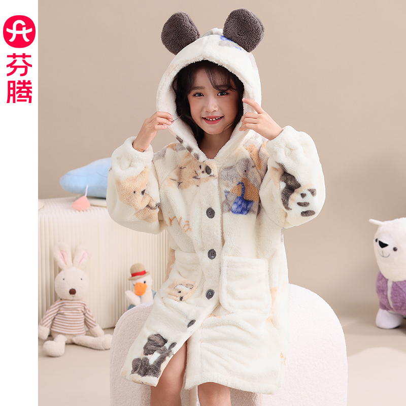 芬腾服饰秋冬儿童睡袍