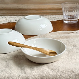 半颗橘子HO简约釉下彩陶瓷光润质感米饭碗汤碗浅口碗矮边饭碗