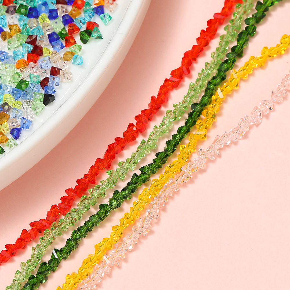 2mm玻璃三角珠 菱形珠透明水晶尖珠 手工diy串珠耳环手链装饰配件