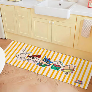 蜡笔小新厨房地垫吸水速干防滑垫餐厅吧台硅藻泥一件代发卡通风格