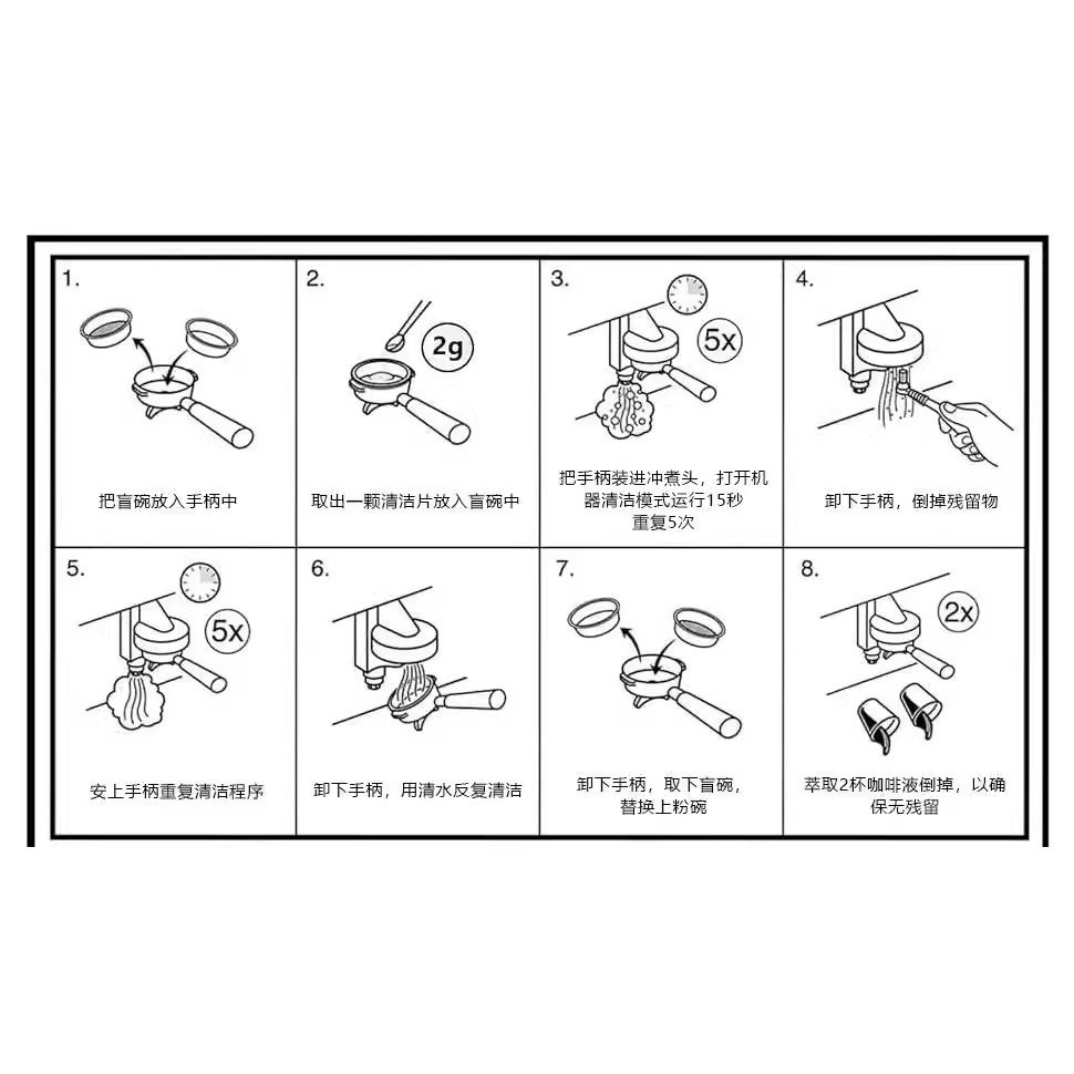 Temu咖啡机专用清洁片8片装保温杯油脂茶垢泡腾片除垢剂家用