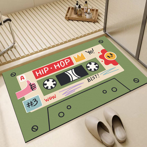 卡通磁带地垫浴室吸水垫硅藻泥卫生间厕所门口防滑脚垫进门地毯