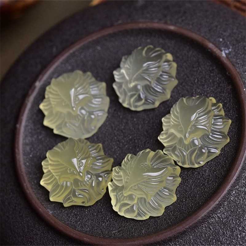 天然黄水晶雕刻九尾萌狐吊坠 DIY手链项链雕刻件支持鉴定直播