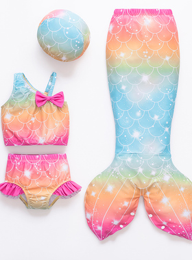 女童游泳衣2026新款小女孩泳衣美人鱼公主尾巴婴儿可走路分体速干