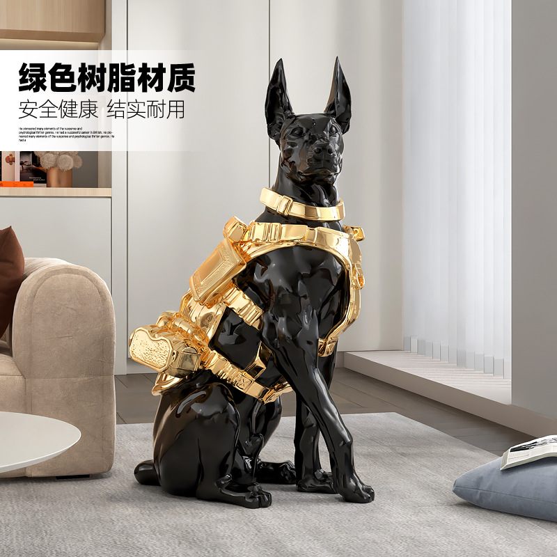 创意杜宾犬大型落地摆件