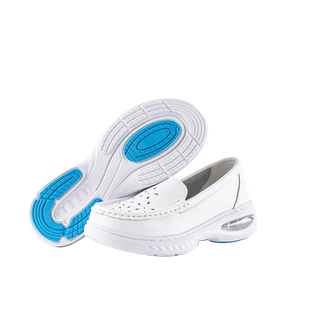 慕伊莱夏季新款牛皮软底护士工作豆豆鞋镂空增高不累脚小白鞋女