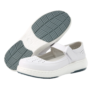 慕伊莱夏款爆米花大底搭扣镂空魔术贴软底透气护士鞋