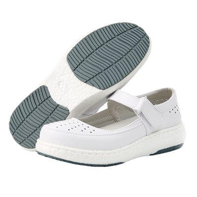 慕伊莱爆米花乳胶搭扣镂空护士鞋