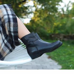 宽楦软皮软底 德国坡跟内增高 坡跟真皮短靴 顾芳博歌 KUFENBERG