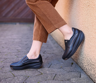 休闲厚底增高舒适女鞋 KUFENBRG 真皮松糕摇摇鞋 德国新款 顾芳博歌