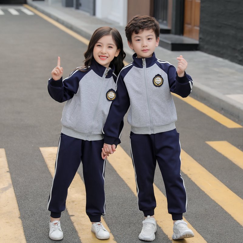 小学生校服春秋季运动套装学院风春夏纯棉英伦风两件套童装短袖