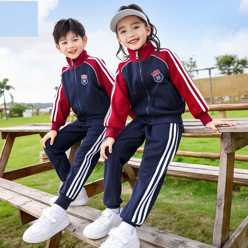 幼儿园园服运动装春秋季春夏定制翻领春装亲子装三年级短袖长袖