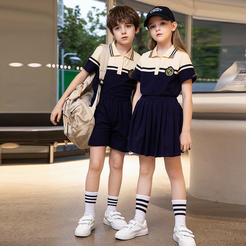 幼儿园园服老师定制毕业班学院风服装夏装运动短裤短袖衬衫教师