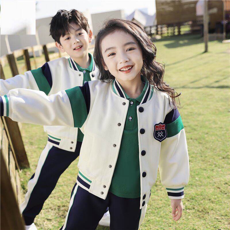 运动风校服连衣裙老师jk夏令营毕业班夏季套装纯棉演出服白色翻领