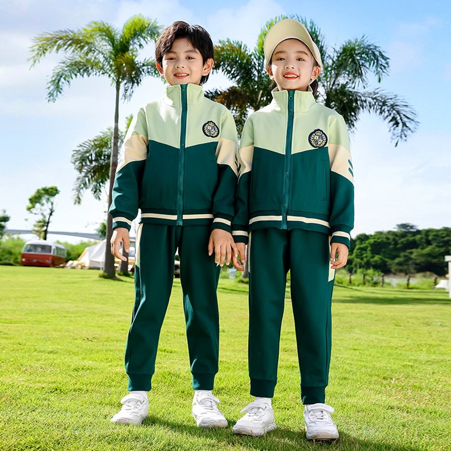 英伦风校服T恤幼儿园园服亲子装季节四件套中小学生长袖棒球服