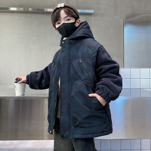 男童棉袄男孩潮牌羽绒棉秋冬季衣服儿童装中大款长袖加绒秋装冬装