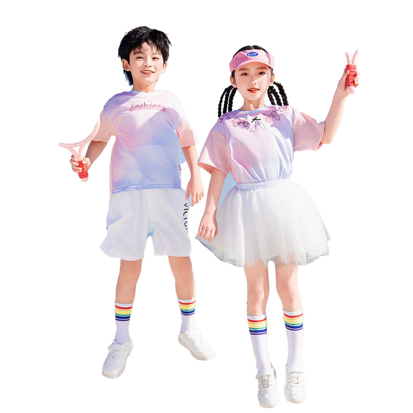 运动风班服小学生古风儿童马甲裤子短袖合照春秋款夏季典礼装诗歌