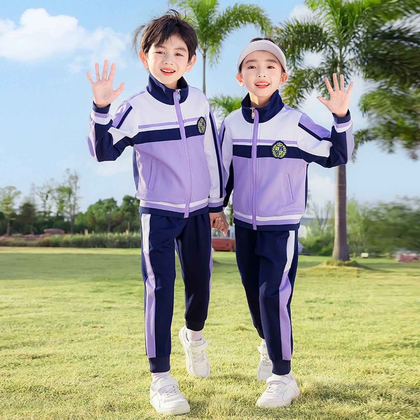 学院风班服一年级条纹拼色长袖学生运动运动会马甲英伦风棒球服