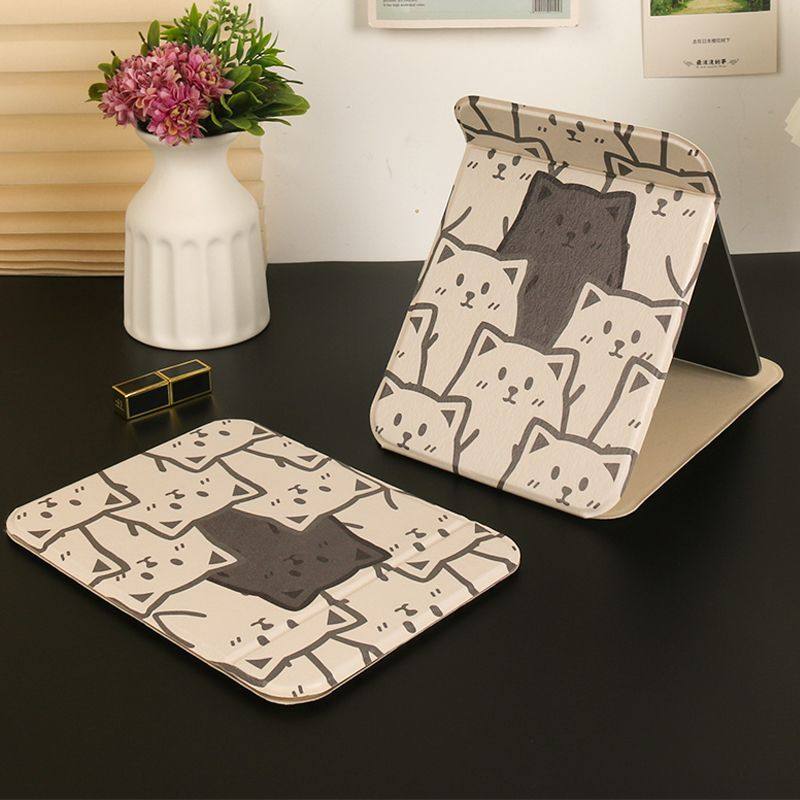 镜子化妆镜折叠超大号堆叠猫化妆镜随身镜子ins折叠梳妆镜办公室