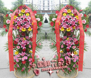 开业花篮 高档花篮 三层花篮祝福开业花篮 苏州园区花店 鲜花速递