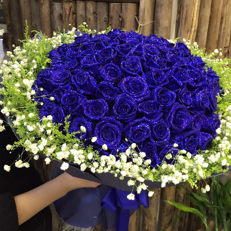 郑州鲜花同城速递玫瑰花蓝色妖姬蓝玫瑰礼盒新乡周口焦作商丘许昌